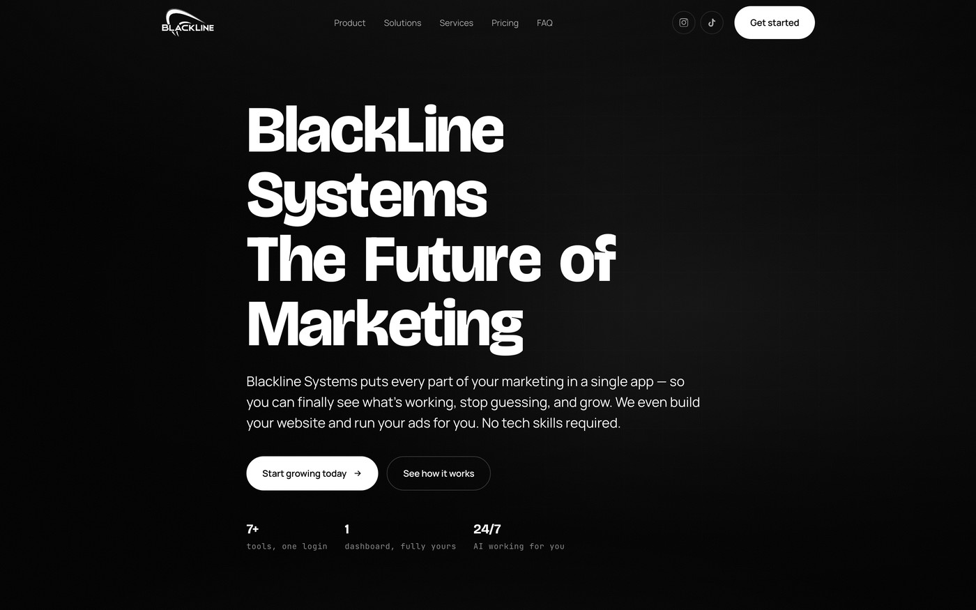 Blackline Systems website, built by AR Marketing
